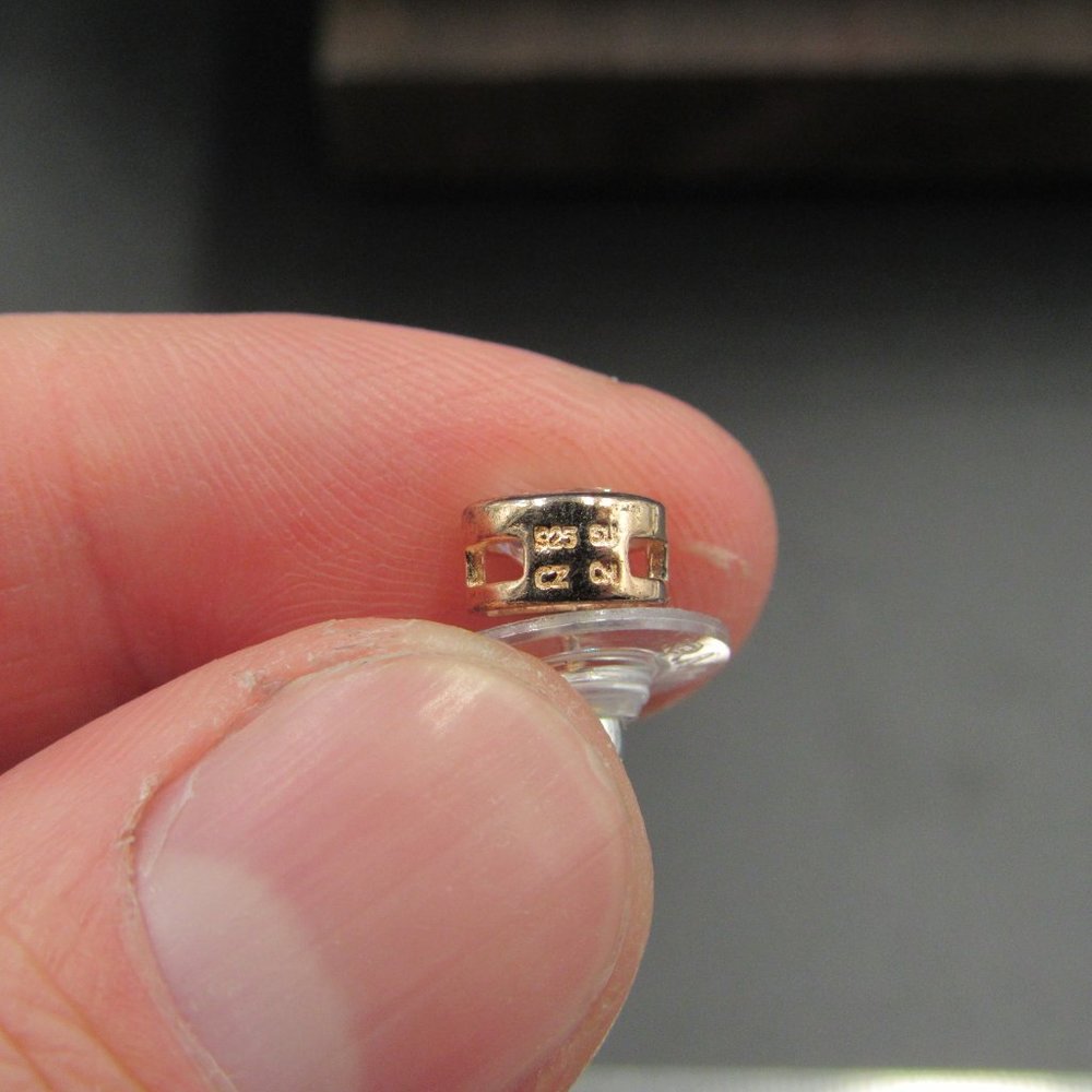 Sterling Rose Gold Tone Cubic Zirconia Earrings - Picture 4 of 6